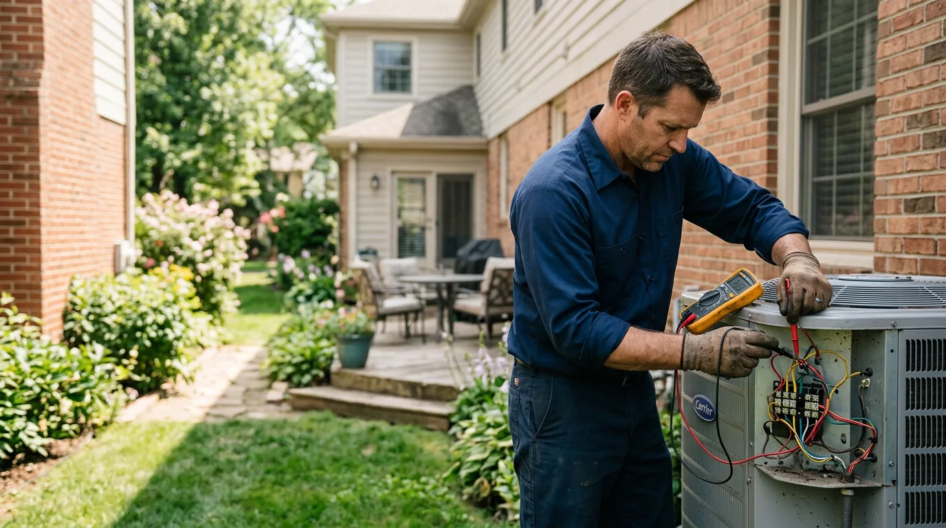 HVAC technician working near Round Lake, IL